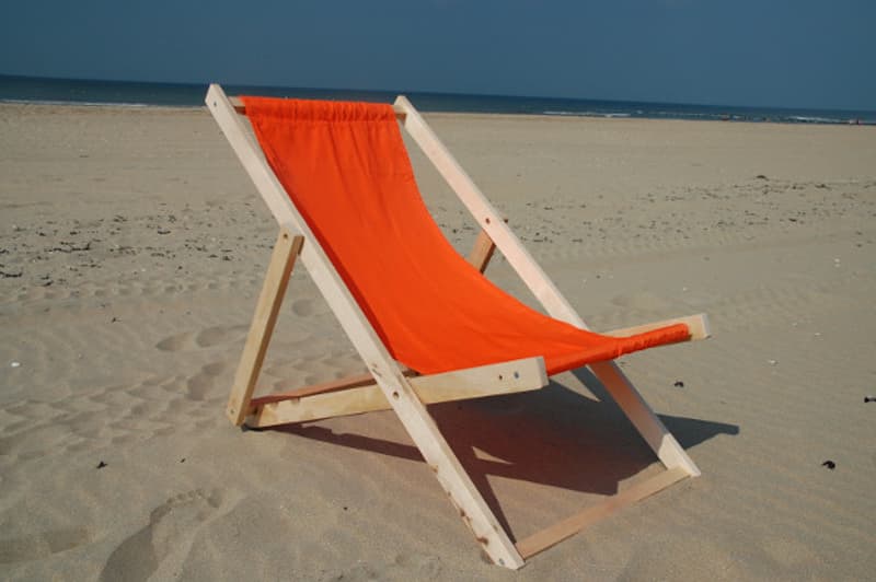 Houten strandstoel zonder armleuningen